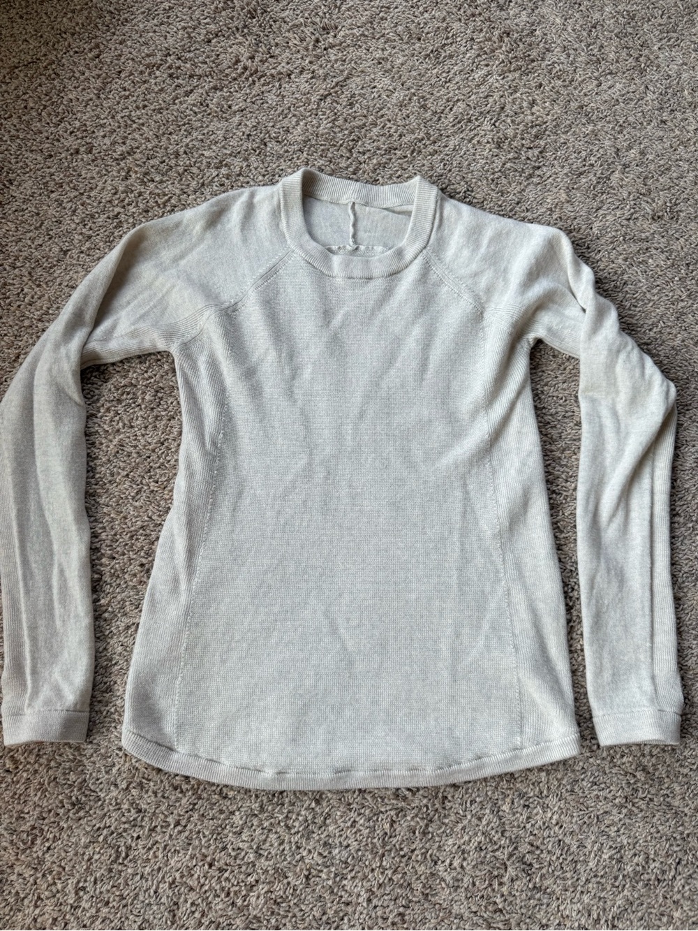 Lululemon Sit in Lotus Sweater 100% Merino Wool waffle knit pullover sz 6